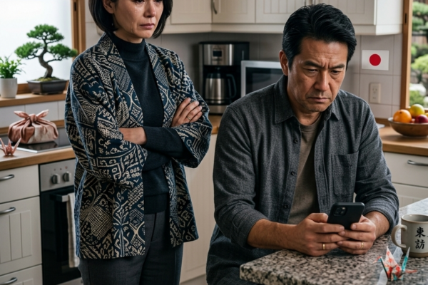 「ソフィー、土曜日に客が来るぞ」  私はフライパンをコンロに置き、振り返った。ルカス・バウマンは食卓に座り、スマホをいじりながら一度もこちらを見ようともしない。  「どんなお客さん？」  「サンドラ・ゾンマー叔母さんだ。誕生日だからな。うちで祝うと言っておいた。12人くらいになる」  サンドラ叔母さんは、彼の母親の友人だ。人生で4回ほどしか会ったことがない。しかし、ルカスはとっくに決めていた。彼がいつもそうするように、二人のために――いや、主に私のために。  結婚して26年になる。最初の18年間は、この構図がどう機能しているのか、ほとんど気づかなかった。ルカスが人を招き、私が料理をする。ルカスが約束し、私がそれを実行する。すべては習慣という名の自動運転で動いていた。私は職業専門学校で教鞭をとり、3つのクラスを担当し、深夜まで論文の添削をしている。それなのに週末になると、ルカスが誰かに約束してしまった宴のために、私はコンロの前に立たされているのだ。