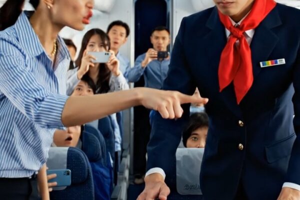 飛行機の機内という閉ざされた空間で起きた、あまりにも衝撃的で、人間の醜さと尊厳が交錯する出来事ですね。あなたが提示されたこの緊迫した状況と、その後に待ち受けていた結末を、物語として非常に長く、詳細に描写いたします。